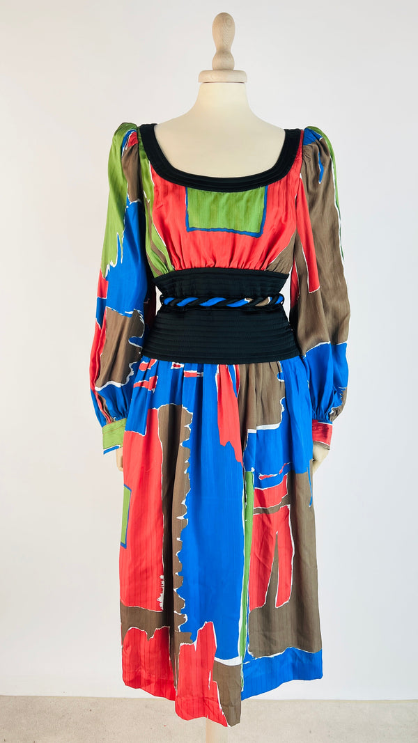 Abito midi multicolor con cartellino