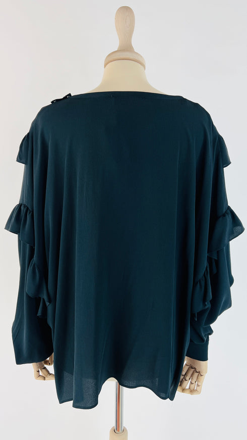Blusa volant in seta