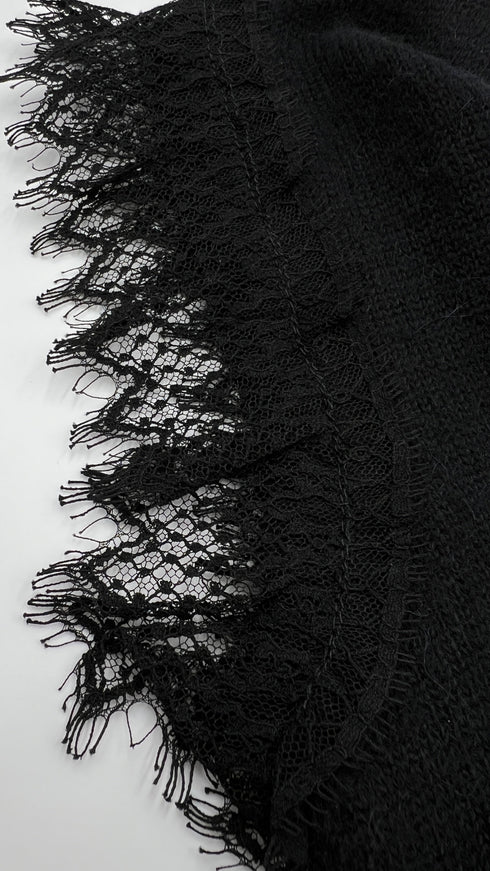 Smanicato in maglia con pizzo