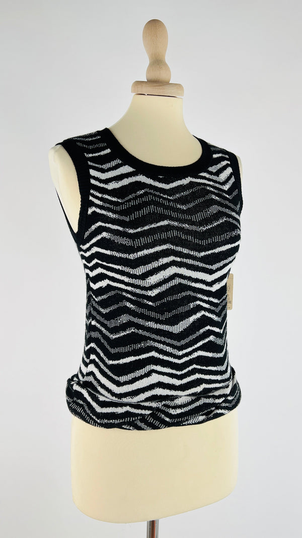 Smanicato in maglia a zig-zag