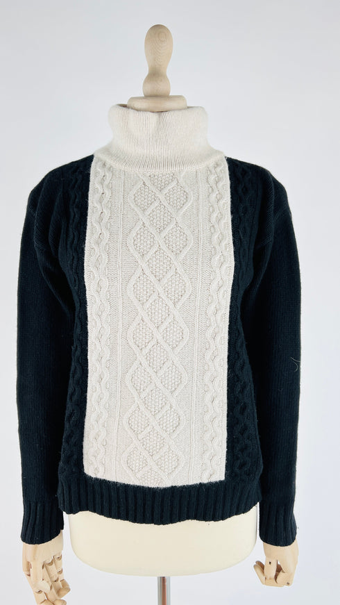 Dolcevita a trecce bi-colour