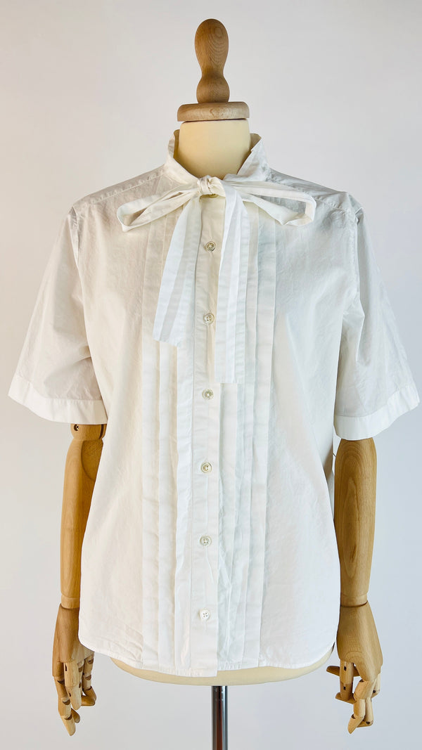 Camicia in cotone collo a fiocco