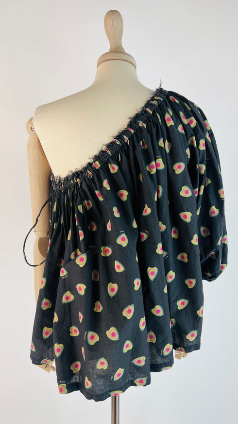 Top one-shoulder a cuori