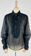 Blusa semitrasparente nera Kristina Ti