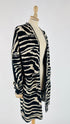 Cardigan animalier bianco e nero