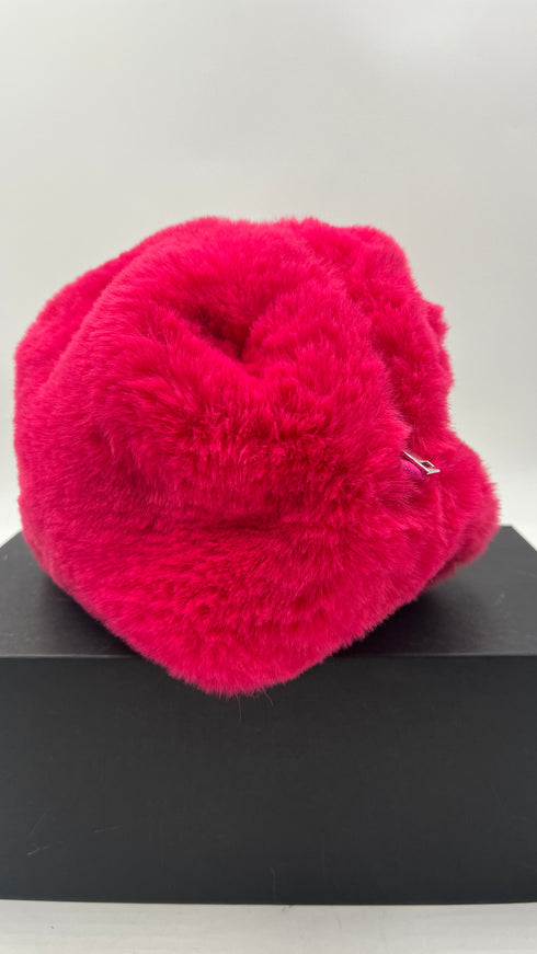 Pochette faux fur fucsia