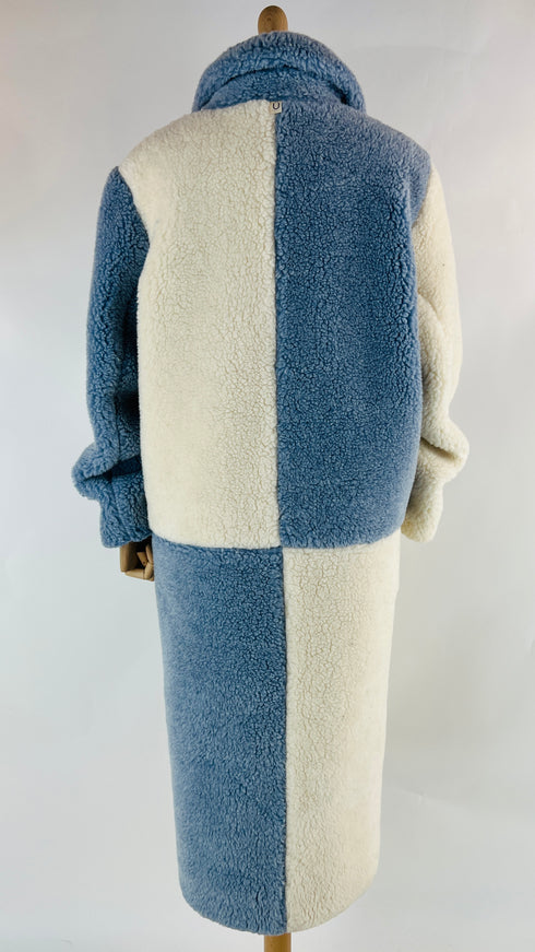 Cappotto teddy bicolore