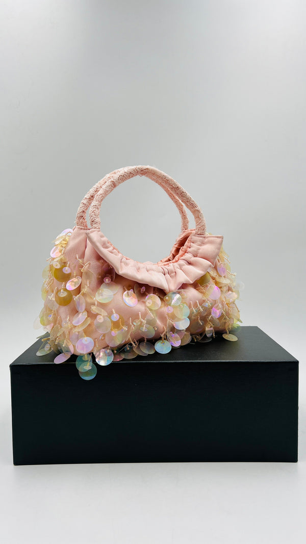 Borsa rosa maxi paillettes