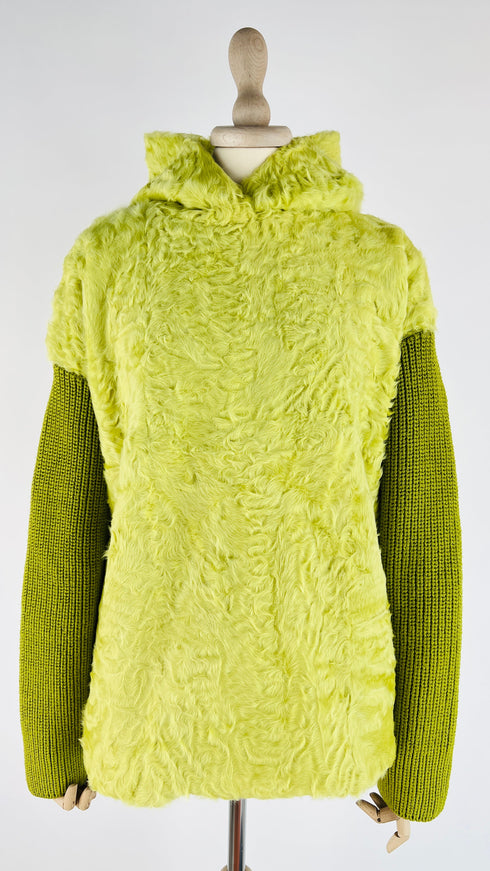 Maglione con inserto pelliccia