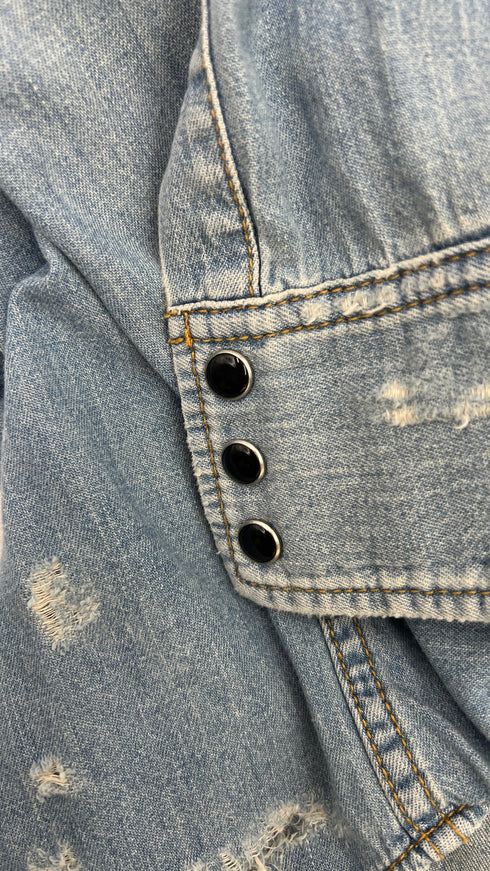 Camicia in denim con strappi
