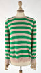 Maglia righe verdi in cashmere