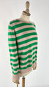 Maglia righe verdi in cashmere