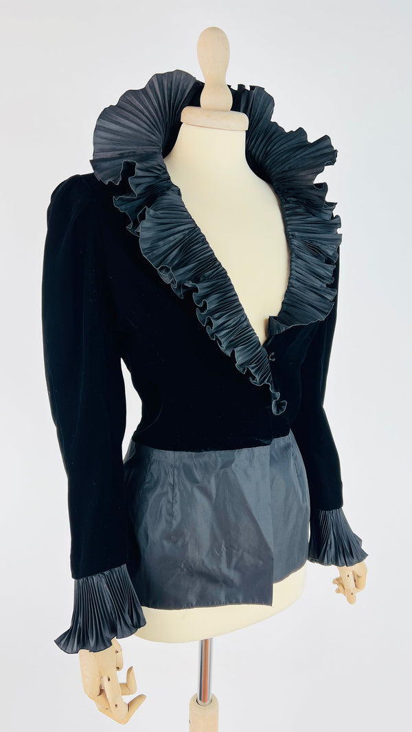 Blusa vellutto con rouches