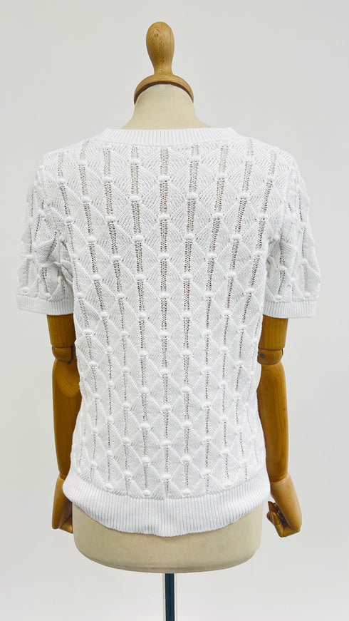 Top maglia all-over