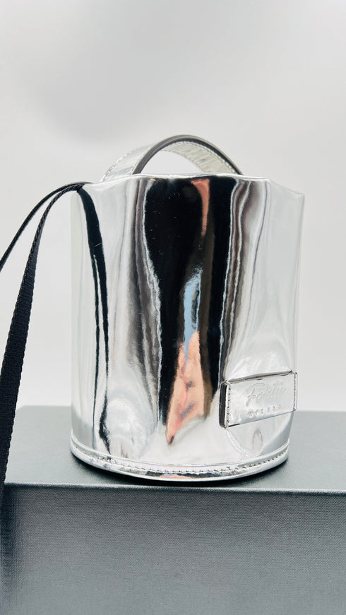 Borsa secchiello argentata