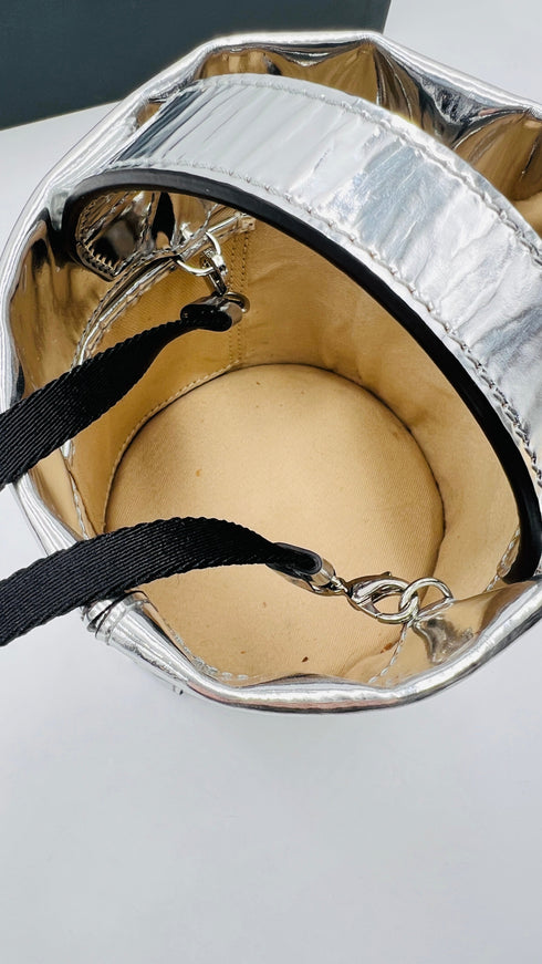 Borsa secchiello argentata