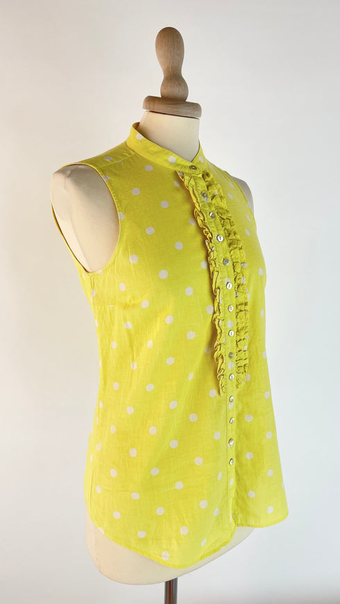 Camicia smanicata a pois