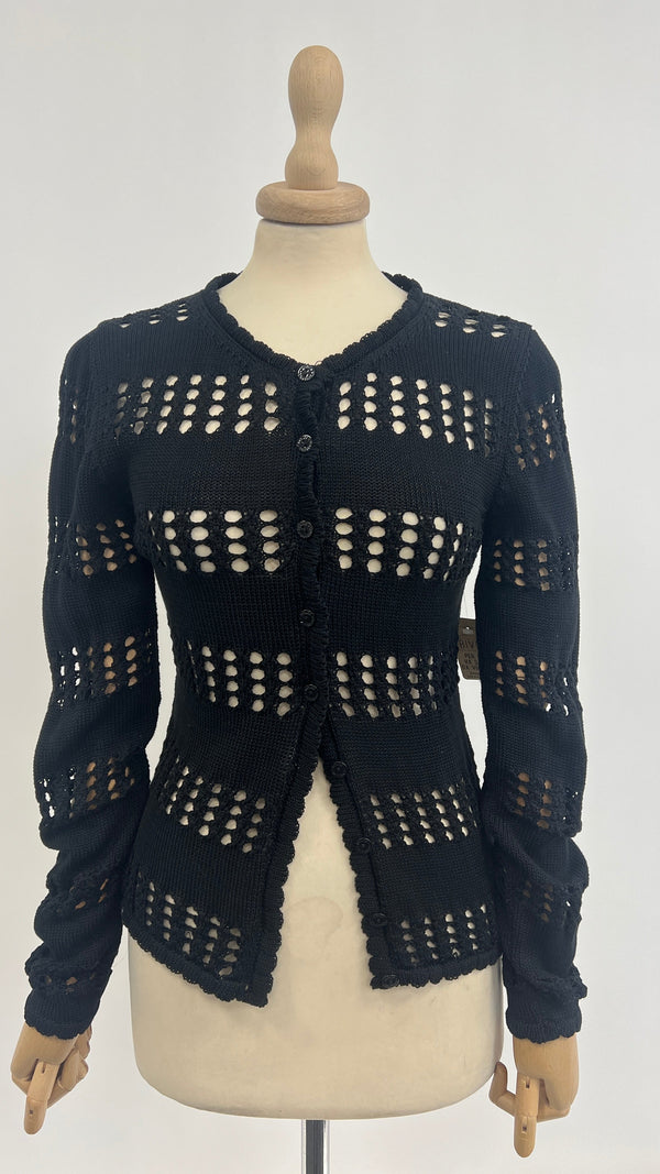 Cardigan maglia traforata