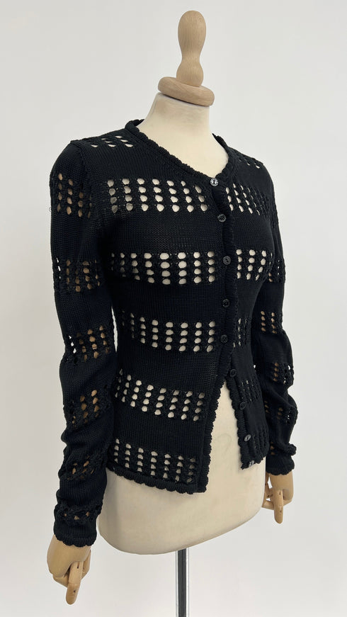 Cardigan maglia traforata