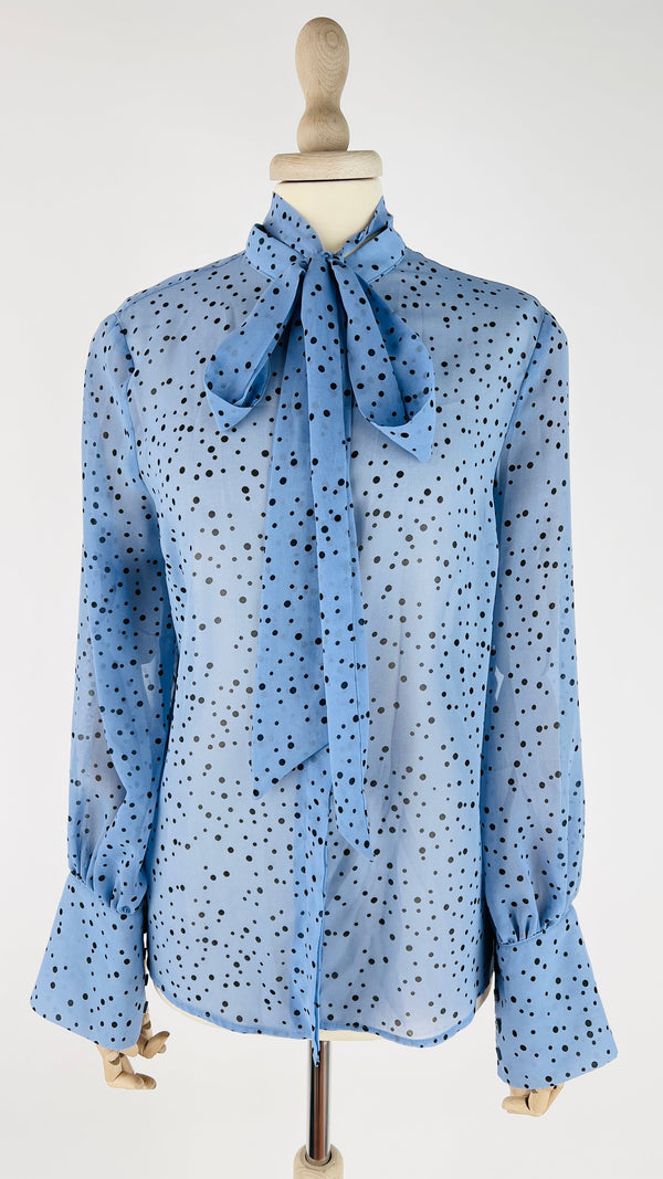 Camicia a pois con fiocco