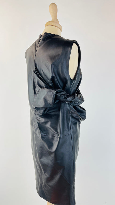 Abito midi in pelle