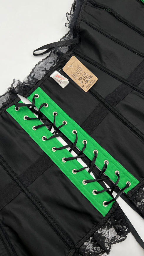 Bustier verde con pizzo