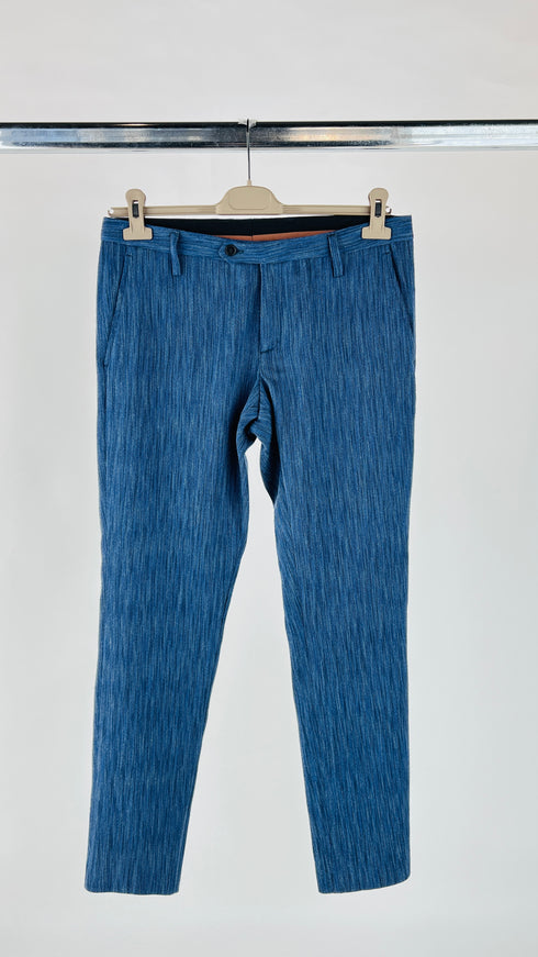 Pantaloni a righe fiammate blu