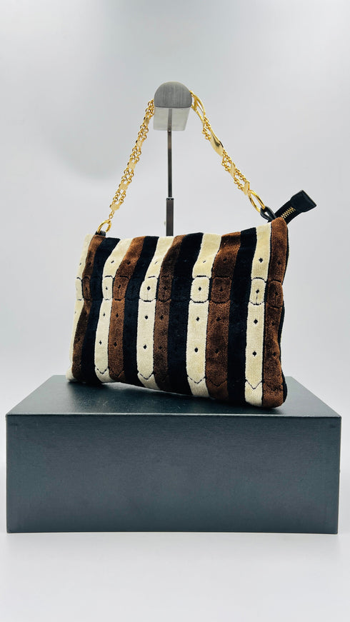 Borsa in velluto a righe