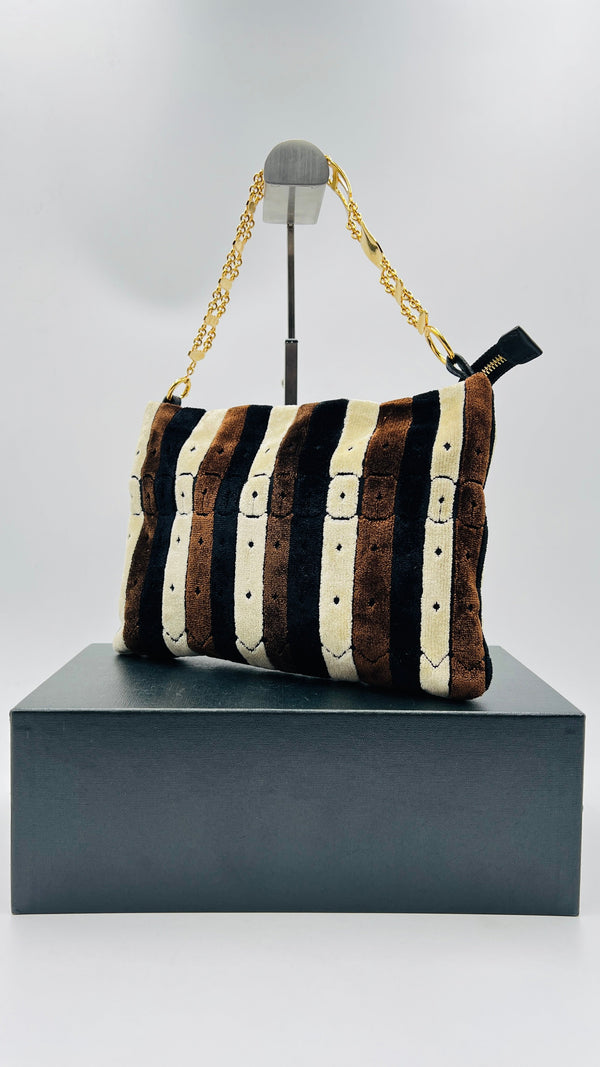 Borsa in velluto a righe