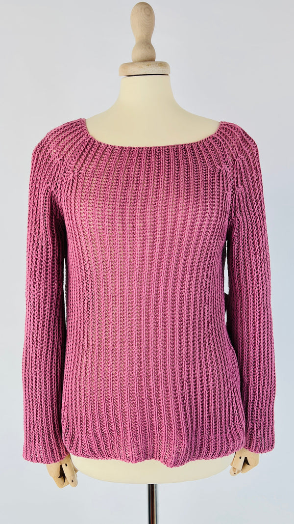 Maglia coste scollo ampio