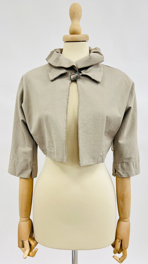 Giacca cropped beige