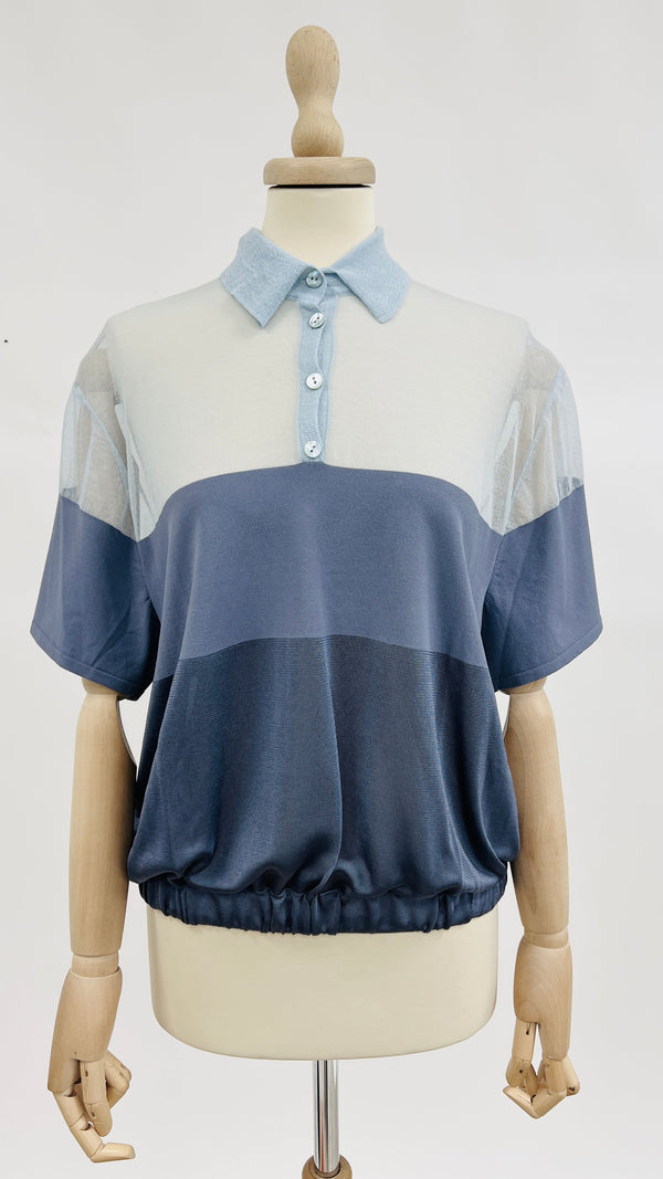 Polo colorblock in maglia