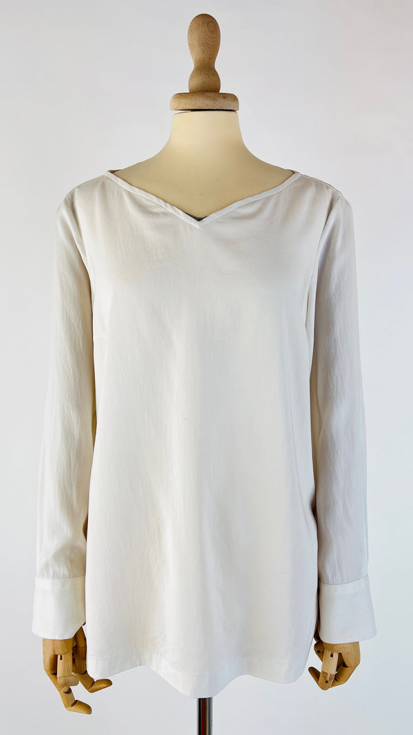 Blusa scollo V in seta