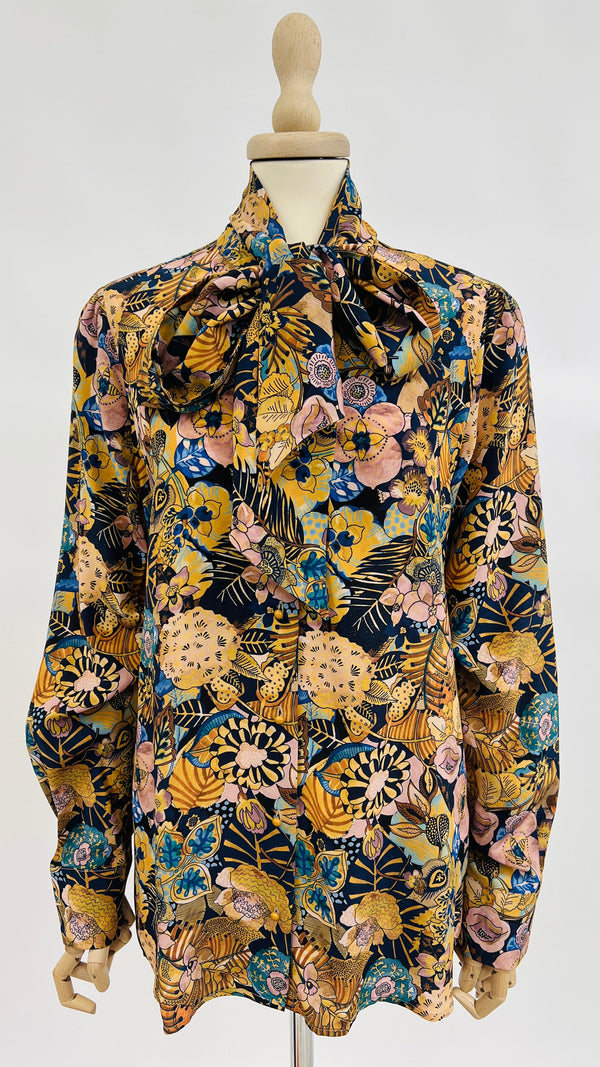 Camicia in seta a fiocco