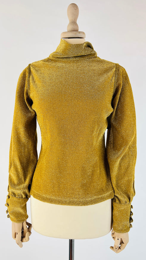 Maglia collo alto dorata