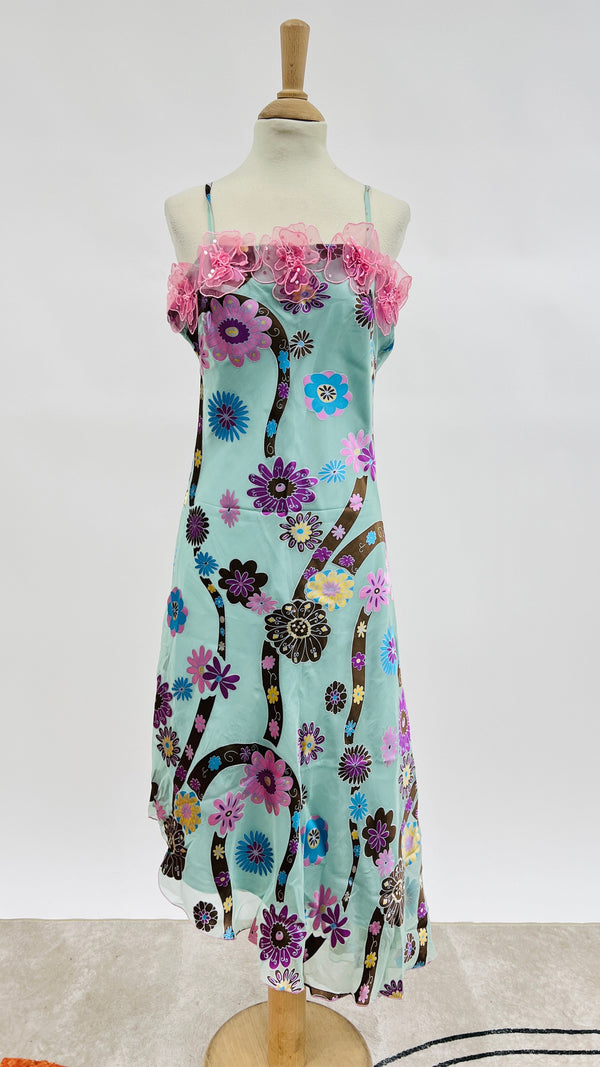 Abito midi asimmetrico in seta