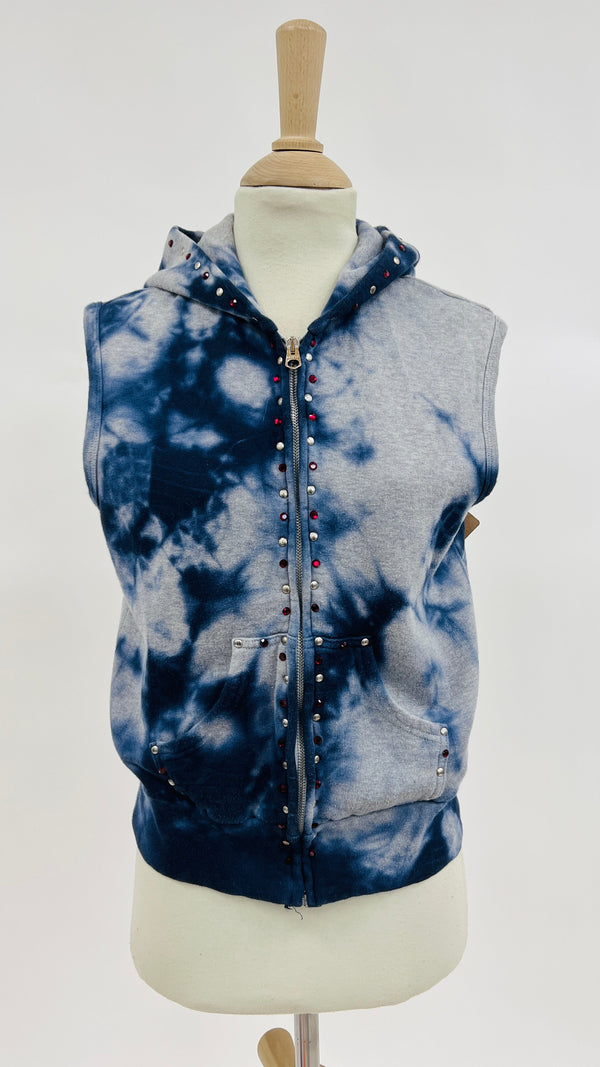 Felpa smanicata con strass