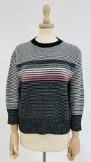 Maglione a righe grigio rosa PRADA