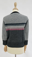 Maglione a righe grigio rosa PRADA