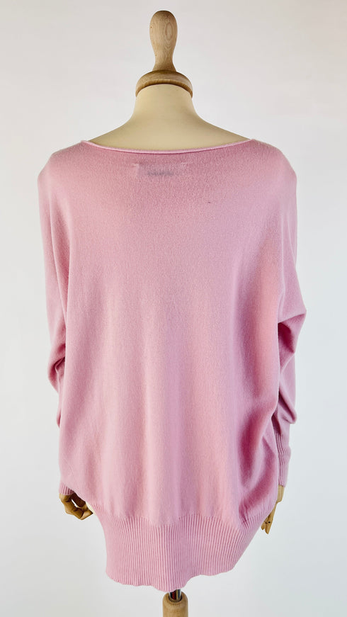 Maglione in lana rosa