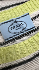 Top a maniche corte colletto verde chiaro PRADA