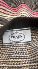 Maglione a righe grigio rosa PRADA