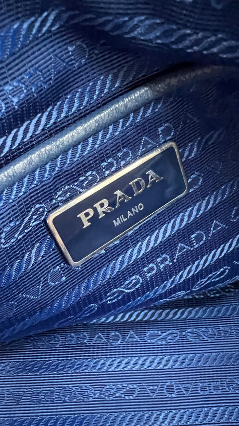 Borsa in nylon bluette