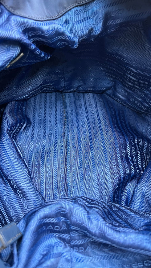 Borsa in nylon bluette