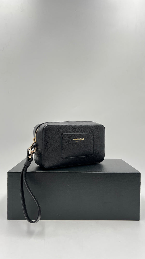 Pochette in pelle nera