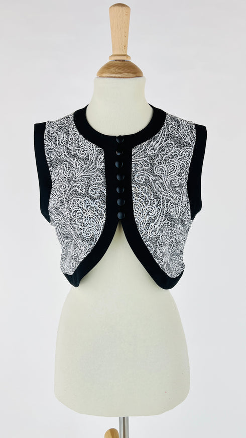 Gilet cropped paisley