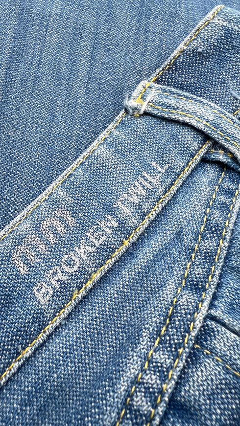 Gonna corta a pieghe in denim