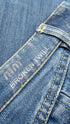 Gonna corta a pieghe in denim