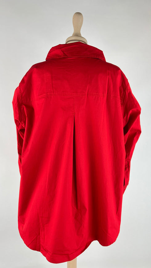 Camicia in popeline con cartellino