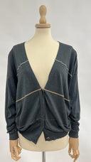 Cardigan grigio 100% cotone Brunello cucinelli
